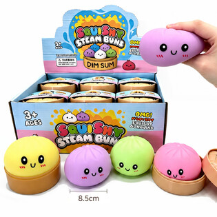 RAGE - Squishy Bun Dumplings MARE (Dim. 8.5 x 8.5 x 4.8 Cm) - Jucărie Fidget Virală 2026 (12 buc.)