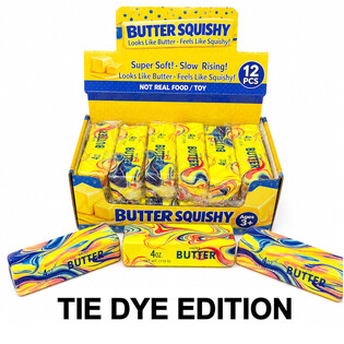 RAGE - SQUISHY UNT / BUTTER - MODEL: TIE DYE - SLOW RISING - Dim. 13x4x4 cm - &Icirc;N DISPLAY (12 buc.)