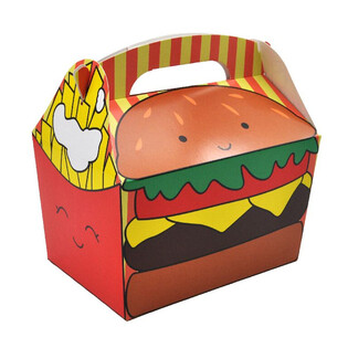 MENIUBX MODEL: HAMBURGER & CARTOFI PRĂJIȚI - Dim. 18.5x12x19 CM - FOODBOX - KIDSBOX (24 buc.)