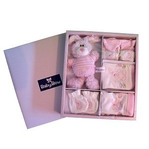Set cadou de nou-născut BABY BOW, 5 piese - Fetiță